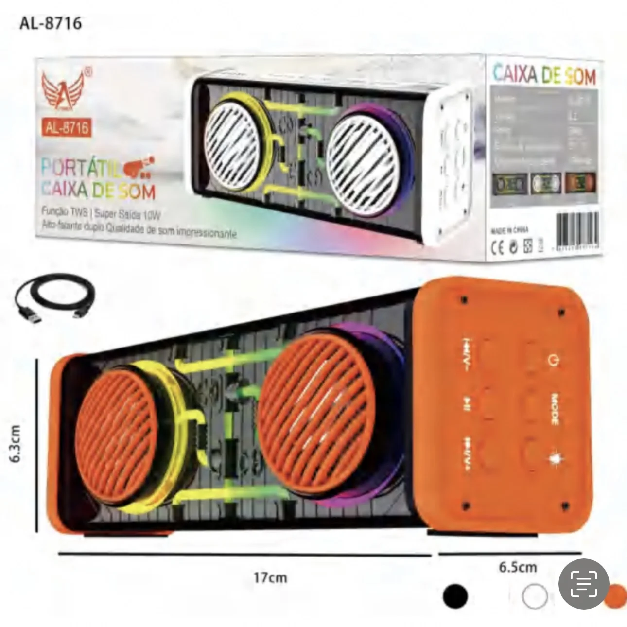 AL-8716 CAIXA DE SOM PORTATIL